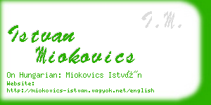 istvan miokovics business card